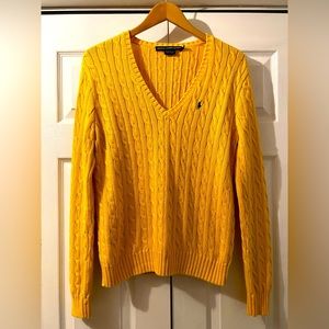 Ralph Lauren Sport V-Neck Cable Knit Sweater